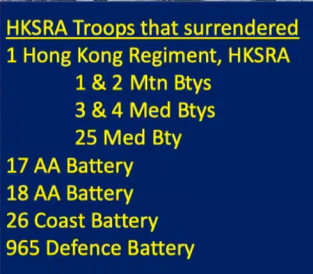 HKSRA Surrender after 18 days of fighting 1941