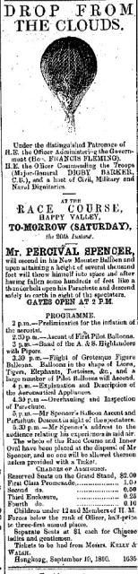 1890 Percival Spencer's Balloon Ascent and Parachute Descent