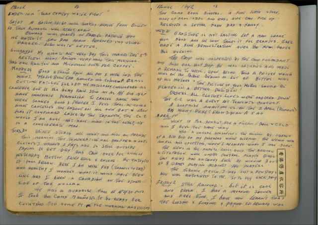 Page from Leo Landau's diary