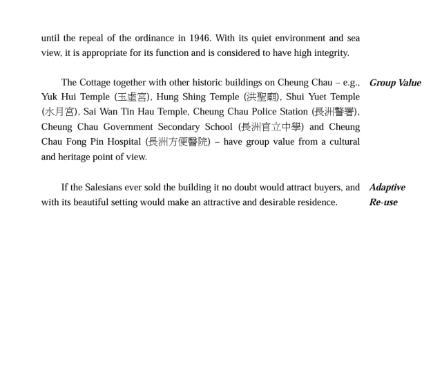 Building appraisal, Salesian Retreat House, Cheung Chau Page 2