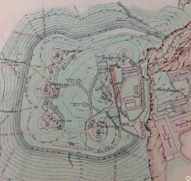 stonecutters west battery, revised configuration 1922