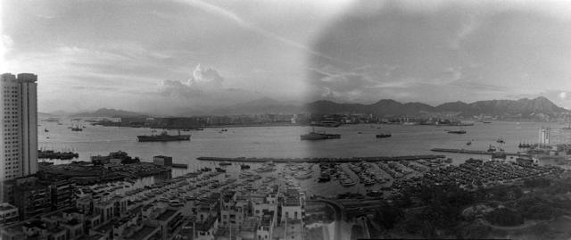 Causeway Bay Typhoon Shelter & view of Kowloon, 1979