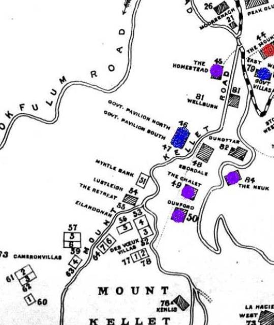 Mt. Kellett 1909 map showing Des Voeux Villas