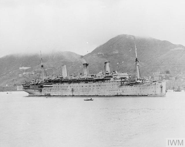 Empress of Australia in Hong Kong 1945