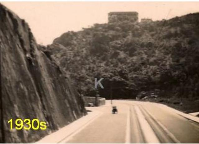 Deep cutting on the Shaukiwan (King's) Road in the 1930s