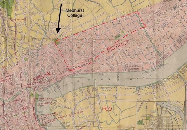 Old Shanghai Map showing Medhurst College - Jewish Quarter Ghetto