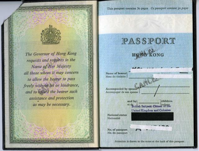 british passport travelling to hong kong
