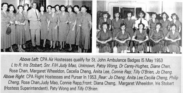 Cathay Pacific -Air Hostesses-including Margaret Wheeldon-May 1953