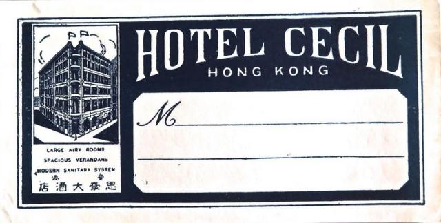 Hotel Cecil luggage label