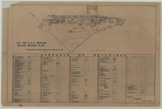 Kai Tak R.A.F Station Block Record Plan - 1966