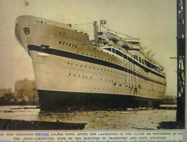 Launch of Troopship Nevasa  1955.