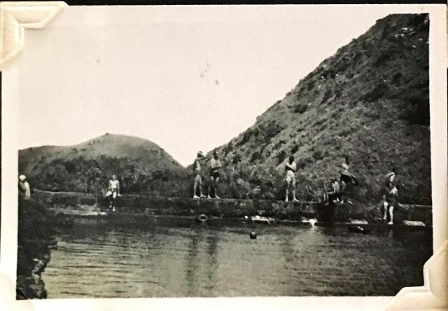 'The Swimming Pool', Sunset Peak, Lantau Island. August 1948. Copyright Crozier Family. 