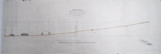 "Section through the line of Cast Iron Water Pipes"