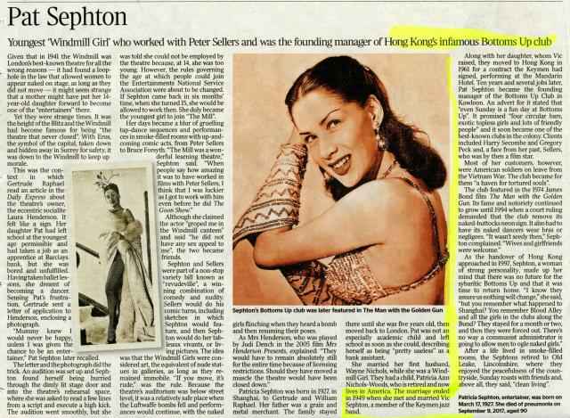 Pat Sephton-well known to Hong Kong's night-owls-obituary
