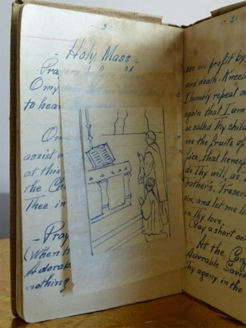 Prayer book made in Stanley Camp ca 1942-interior