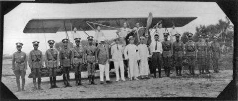 M.A. Cohen with Minister of Aviation, Eugene Chen (Chen Youren) dedicating the aircraft named ROSAMONDE 