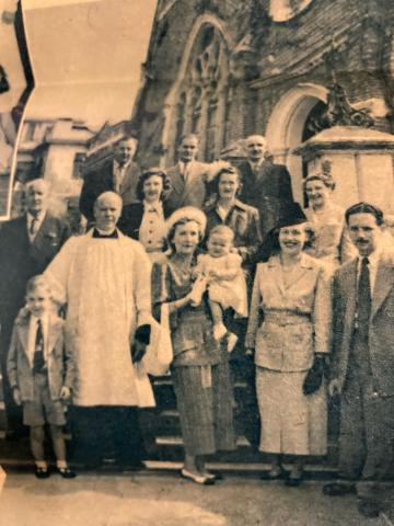My sister Angie’s christening in Late 1949