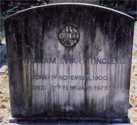1977 - Billy Tingle M.B.E. grave marker