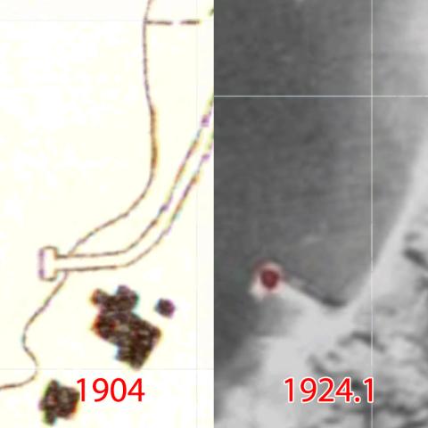 Comparison of Sam Ka Tsuen, 1904 map vs 1924 aerial survey