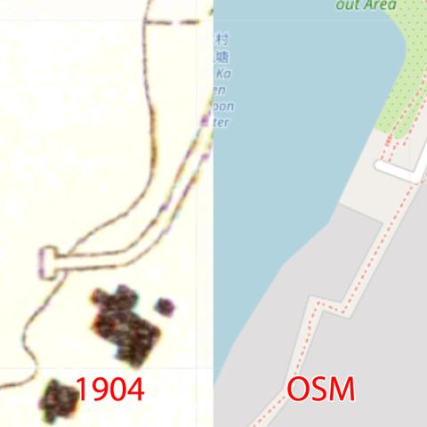 Comparison of Sam Ka Tsuen, 1904 vs Open Street Map