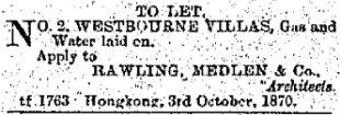 1870 "To Let" Advertisement - No. 2 Westbourne Villas