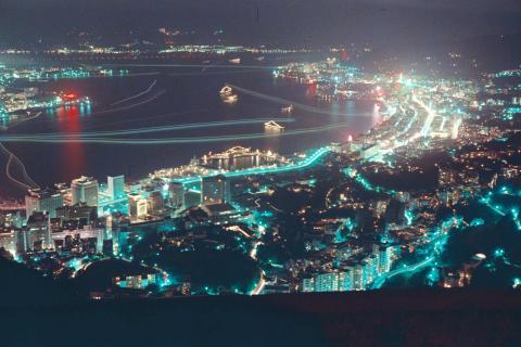 night view over eastern harbour from 33 magazine gap road