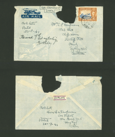 A letter from Mr. F.A. Kaufmann to Mrs. C.E. Kaufmann during WWII (26-09-1941)