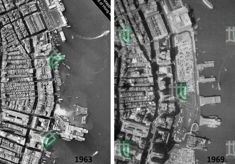 central piers aerial view 1963+1969