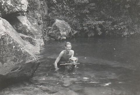 mountain pool on timo shan near to cam tin 1955