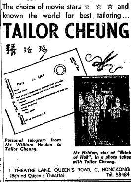 1957 Advertisement -"Tailor Cheung"