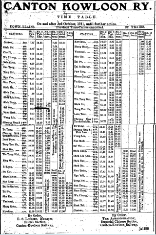 1911 oct kcr timetable