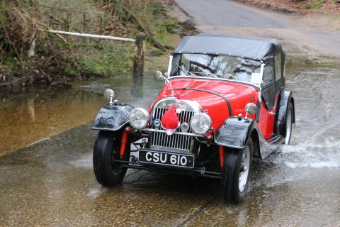 Betsy during a recent Morgan Club Christmas rally in the UK