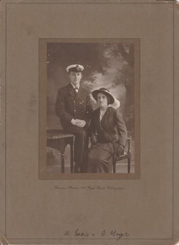 Edward Barrow & Margaret Cowan Wedding Photo 1915