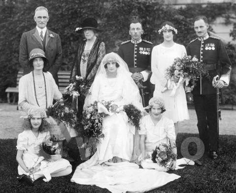 Wedding party in grounds of Government House