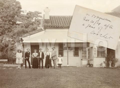 1909 A game of croquet at Pokfulam