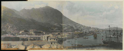 Panorama of Wanchai looking west c1863 