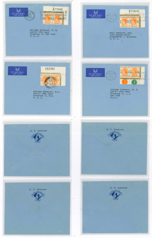 Air Mail envelopes of the Gloucester Hotel Hong Kong sent by H.T. Dessauer in 1954