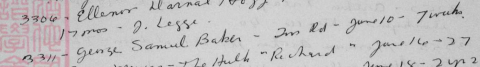 Burial Record of George Baker