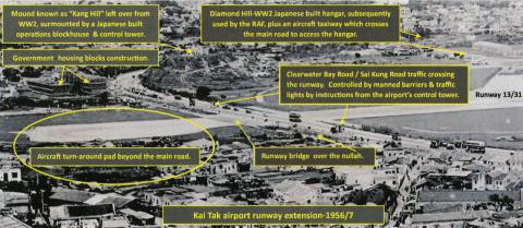 Kai Tak airport runway extension over the nullah + the turnaround pad-1956-7