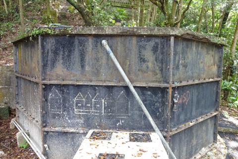 Cast Iron Water Tank below Barker Road (rear view)