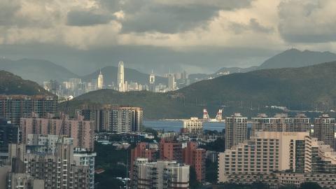 View from Tuen Mun towards HK 23 Dec 2023 