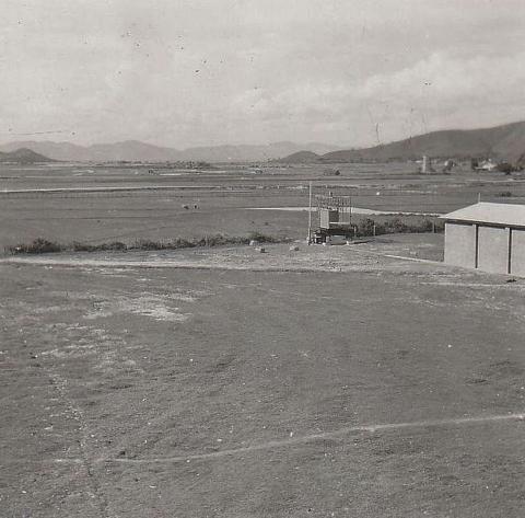 part of raf ping shan radar set just right of centre 1955