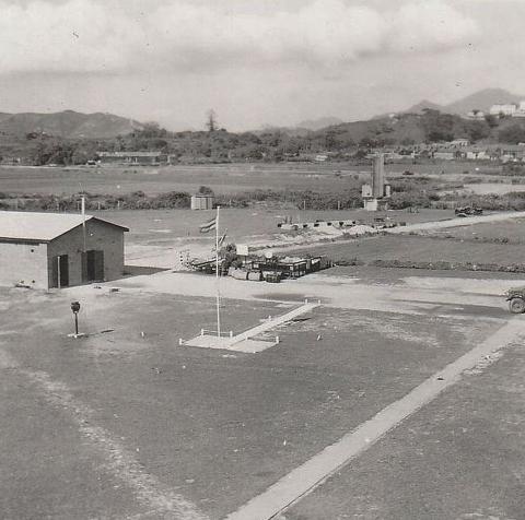 part of raf ping shan the village top right radar set just below 1955