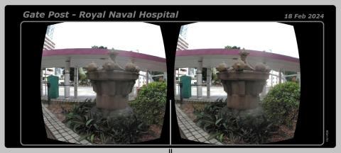 Stereoscopic photo : Gate Post - Royal Naval Hospital