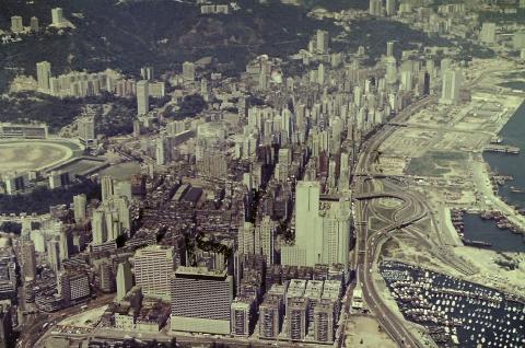1973 Wanchai view from the air