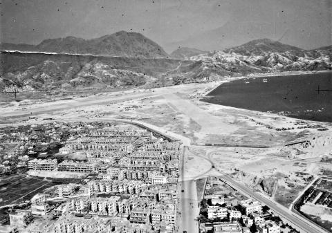 Aerial view of Kai Tak Airfield & Kowloon City