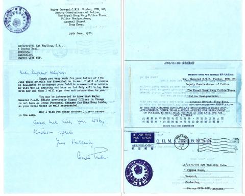 C.W.B. Purdon , Letter to RAF Escaping Society