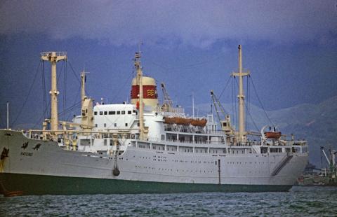 HAIXING- passenger freighter- approaching storm in the New Territories 