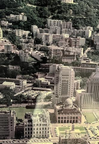 aerial view of central 1950s