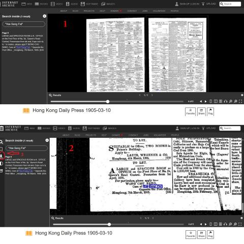 Searching in Old Hong Kong newspapers using the Internet Archive 4